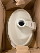 DXV D20115000.415 Pop 18" Oval Vitreous China Undermount Bathroom Sink with Overflow - Canvas White