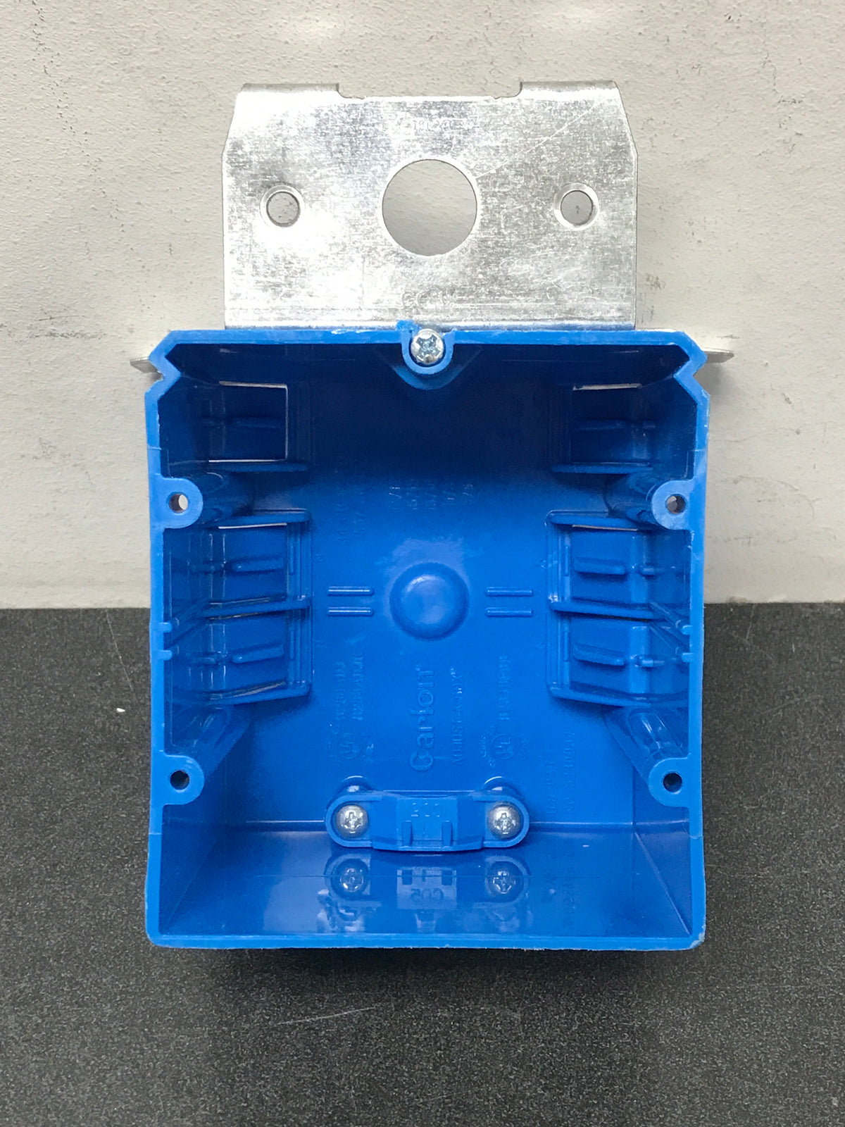 Carlon B234ADJC 2-Gang 34 cu. in. PVC New Work Electrical Box with Adjustable Bracket