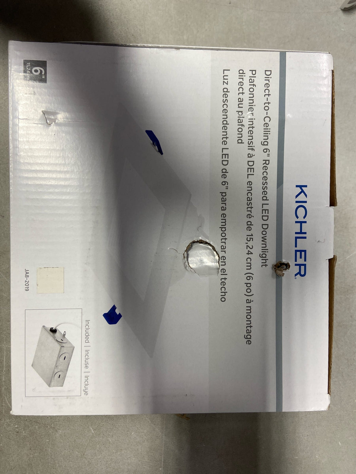 Kichler DLRC06S2790WHT Direct-to-Ceiling Integrated LED 6 in. Square Canless Recessed Light for Bathroom Baffle White 2700K (1-Pack)