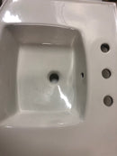 Kohler K-24051-8-0 Kelston 24" Rectangular Vitreous China Pedestal Bathroom Sink with Overflow and 3 Faucet Holes at 8" Centers - White