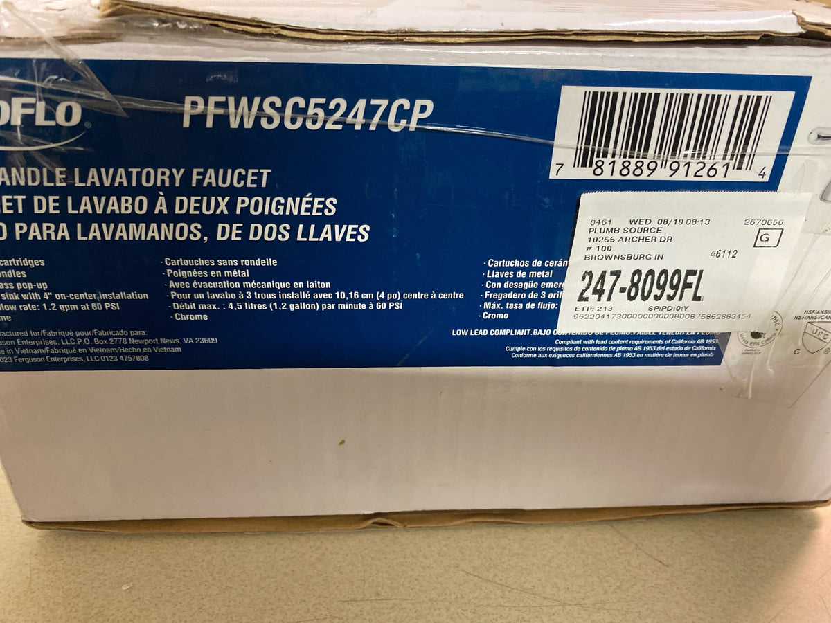 PROFLO PFWSC5247CP 52 Series 1.2 GPM Centerset Bathroom Faucet with Pop-Up Drain Assembly - Chrome