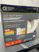 Commercial electric 91536 Ultra Baffle Integrated LED 6 in Round Adj Color Temp Canless Recessed Light for Kitchen Bath Living rooms, White