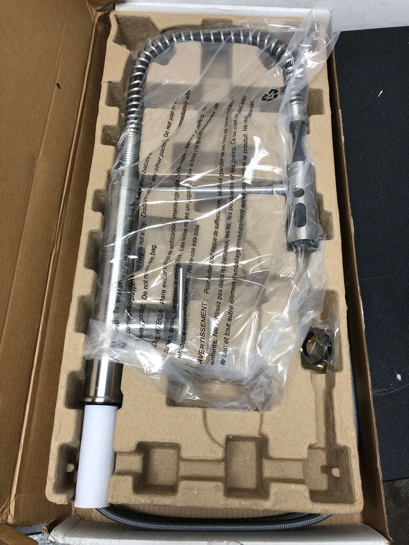 Kohler K-24982-VS Purist 1.5 GPM Single Hole Pre-Rinse Kitchen Faucet with Sweep Spray, DockNetik, and MasterClean Technologies - Vibrant Stainless