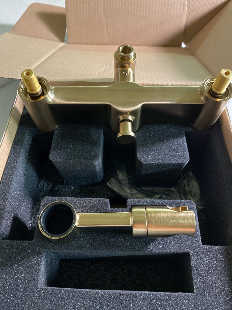 Brizo T70310-GLLHP Wall, Deck or Floor Mount Two Handle Tub Filler Body Assembly - Less Riser/Unions, Trim Kit and Handles - Luxe Gold