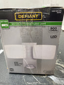 Defiant HB-2790-WH 270-Degree White Motion Activated Battery Powered Outdoor 2-Head Dusk to Dawn LED Security Flood Light 900 Lumens