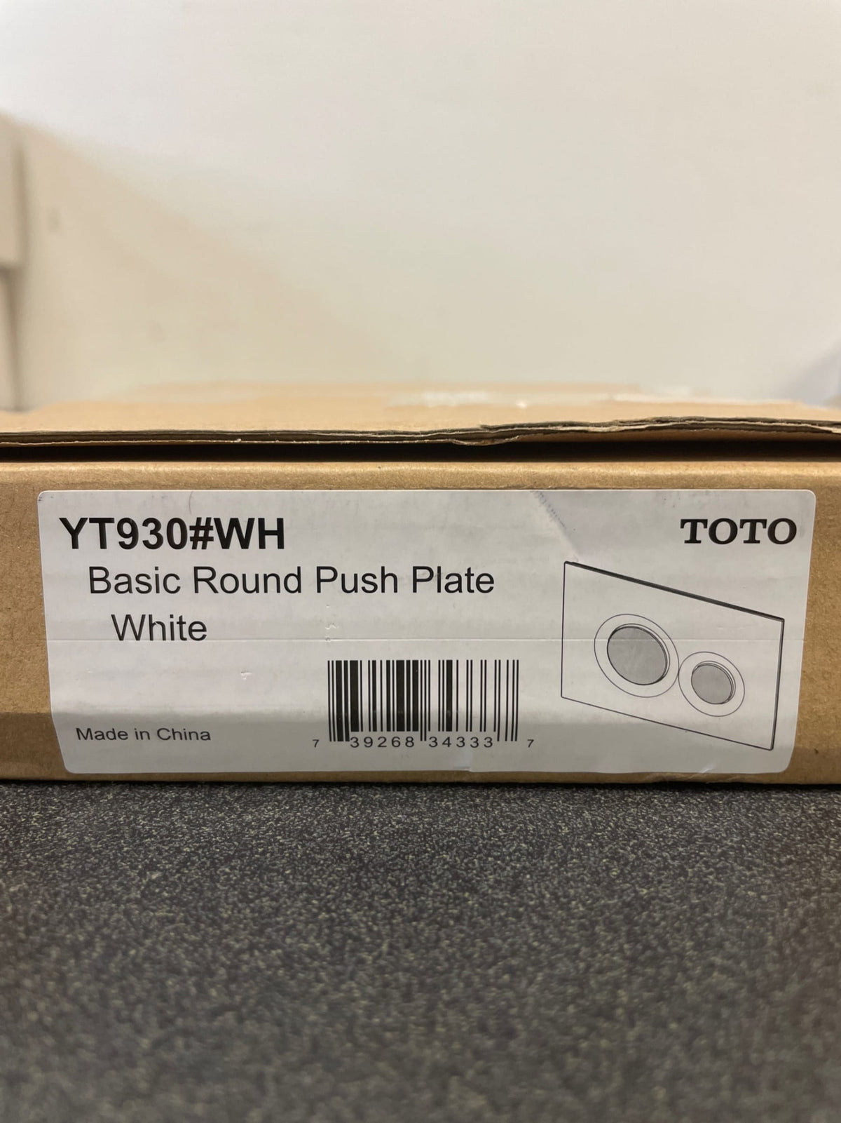 TOTO YT930#WH Dual Button Push Plate with Round Buttons for In Wall Tank Systems (DuoFit In-Wall Tanks) - White Matte