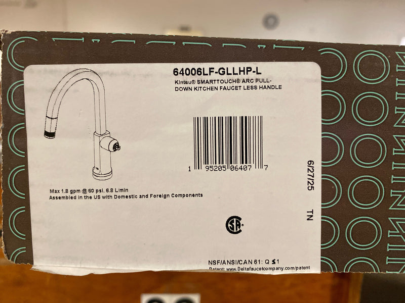 Brizo 64006LF-GLLHP-L Kintsu 1.8 GPM Single Hole Pull Down Kitchen Faucet with On/Off Touch Activation and Arc Spout - Less Handle - Lumicoat Luxe Gold