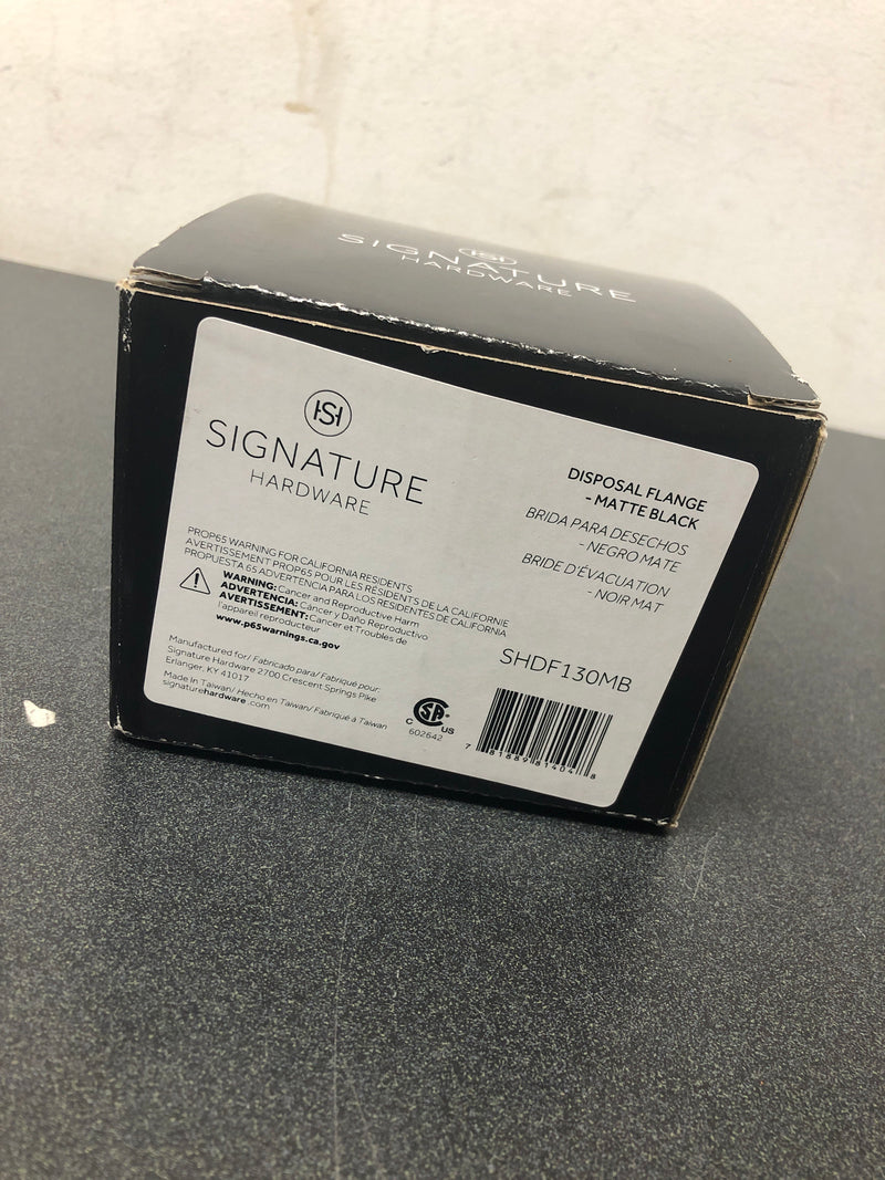 Signature Hardware 479906 3-1/2" Garbage Disposal Flange with Basket Strainer - Fits Sinks Up to 5/8" Thick - Matte Black