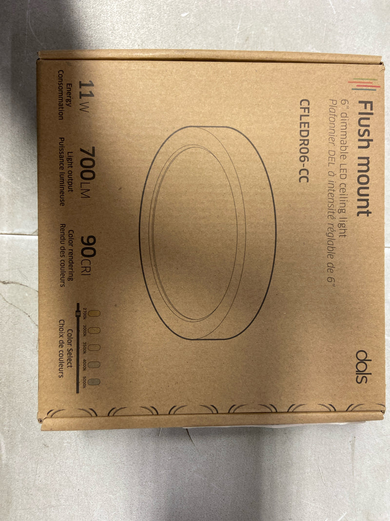 DALS Lighting CFLEDR06-CC-GD Delta 6" Wide Flush Mount Drum Ceiling Fixture - Gold