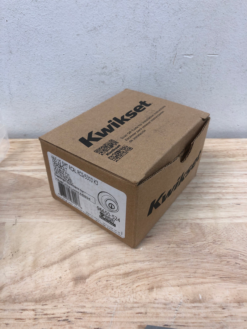 Kwikset 665-15S.DS Double Cylinder Deadbolt with SmartKey from the 660 Series - Satin Nickel