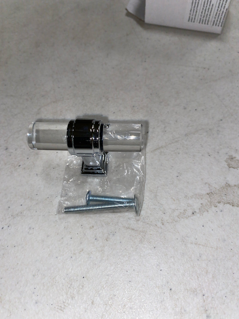 Amerock Glacio 2-1/8 inch (54mm) Length Clear/Polished Chrome Cabinet Knob, BP36977C26