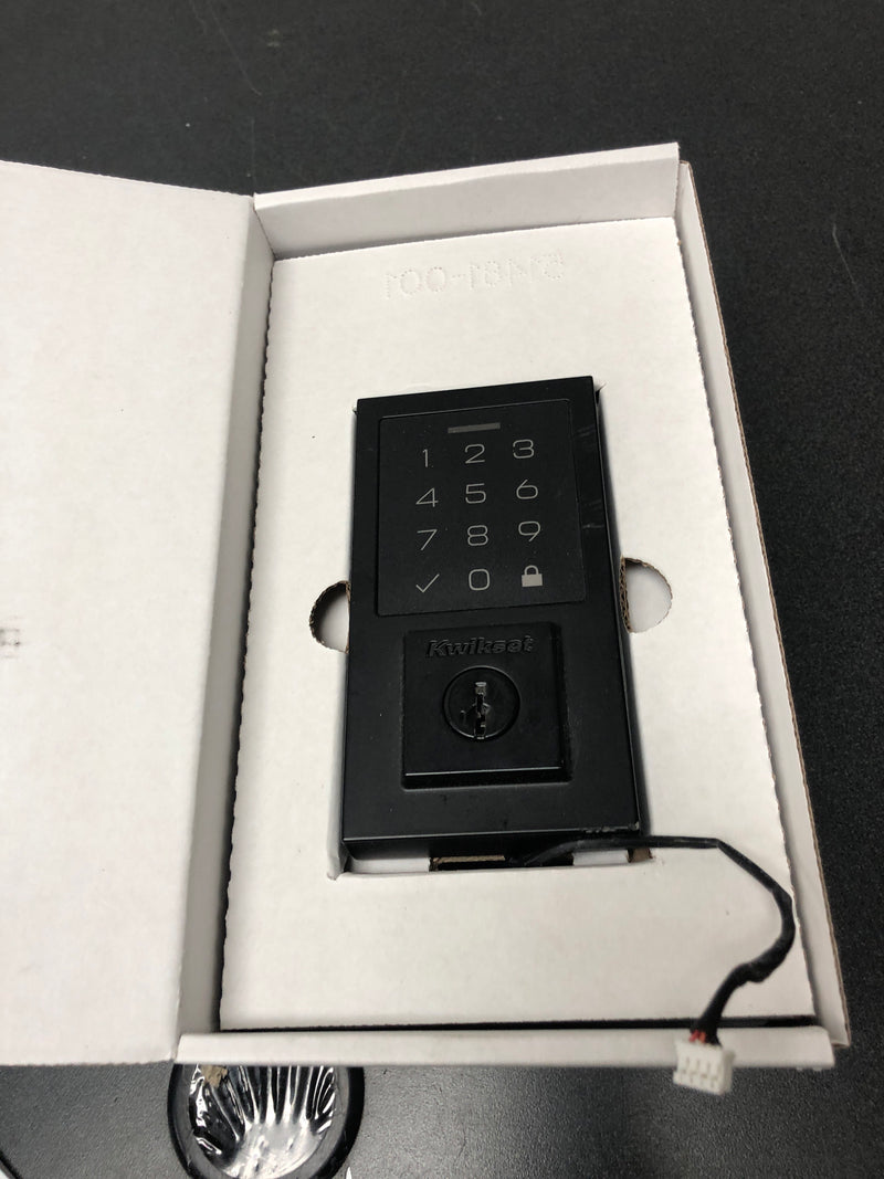 Kwikset 9270CNT-514S SmartCode Deadbolts Touchscreen Single Cylinder Keyless Entry Deadbolt with UL Fire Rating and Smartkey Technology - Matte Black