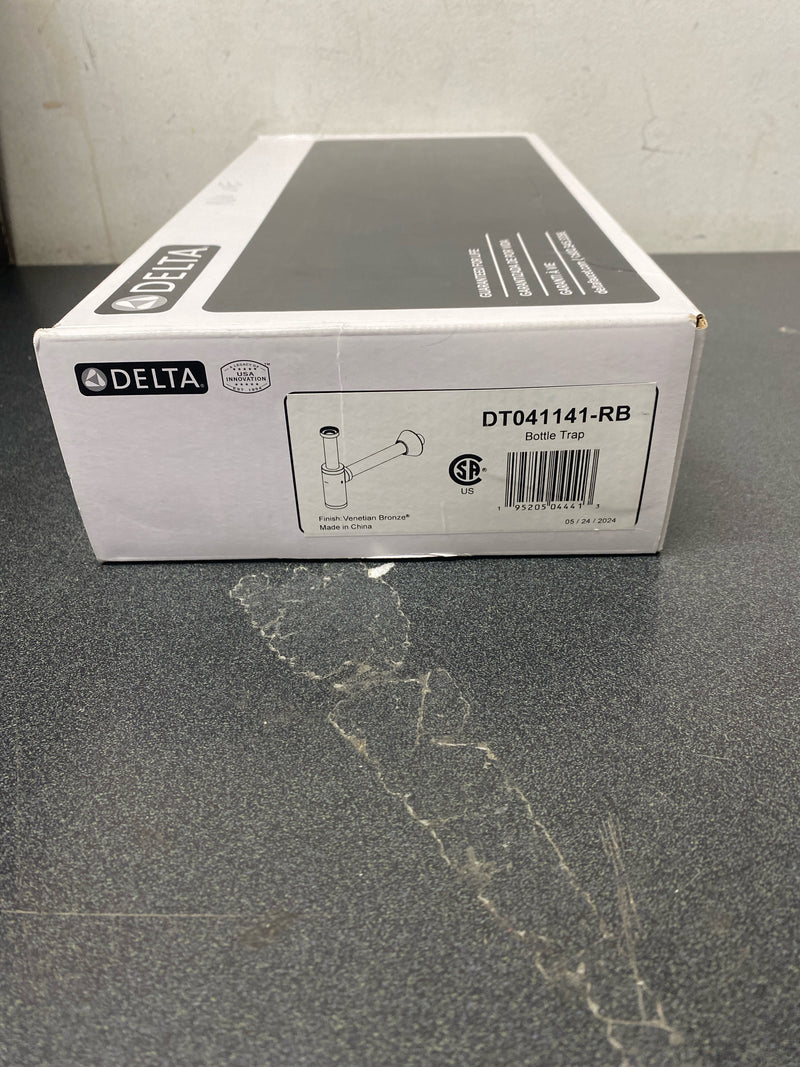 Delta DT041141-RB Decorative P-trap Bottle Trap with 12" Straight Arm and 1-1/4" Connection - Venetian Bronze
