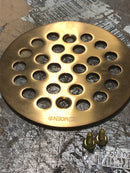 Moen 101664BG 4-1/4" Round Shower Drain Cover with Exposed Screw Installation - Brushed Gold