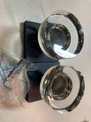 Emtek 5050MDCUS19 Modern Disc Non-Turning Two-Sided Dummy Door Knob Set with Square Rose from the Brass Modern Crystal Collection - Flat Black