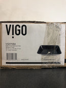 Vigo Onyx 17-7/8" Rectangular Glass Vessel Bathroom Sink