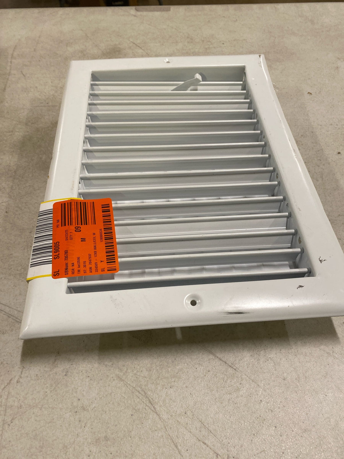 Everbilt E210VM12X08 12 in. x 8 in. 1-Way Steel Adjustable Wall/Ceiling Register in White