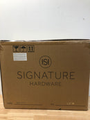 Signature Hardware 539974 Pentero 23" Fireclay Pedestal Bathroom Sink Only with 3 Faucet Holes and 8" Centers - White