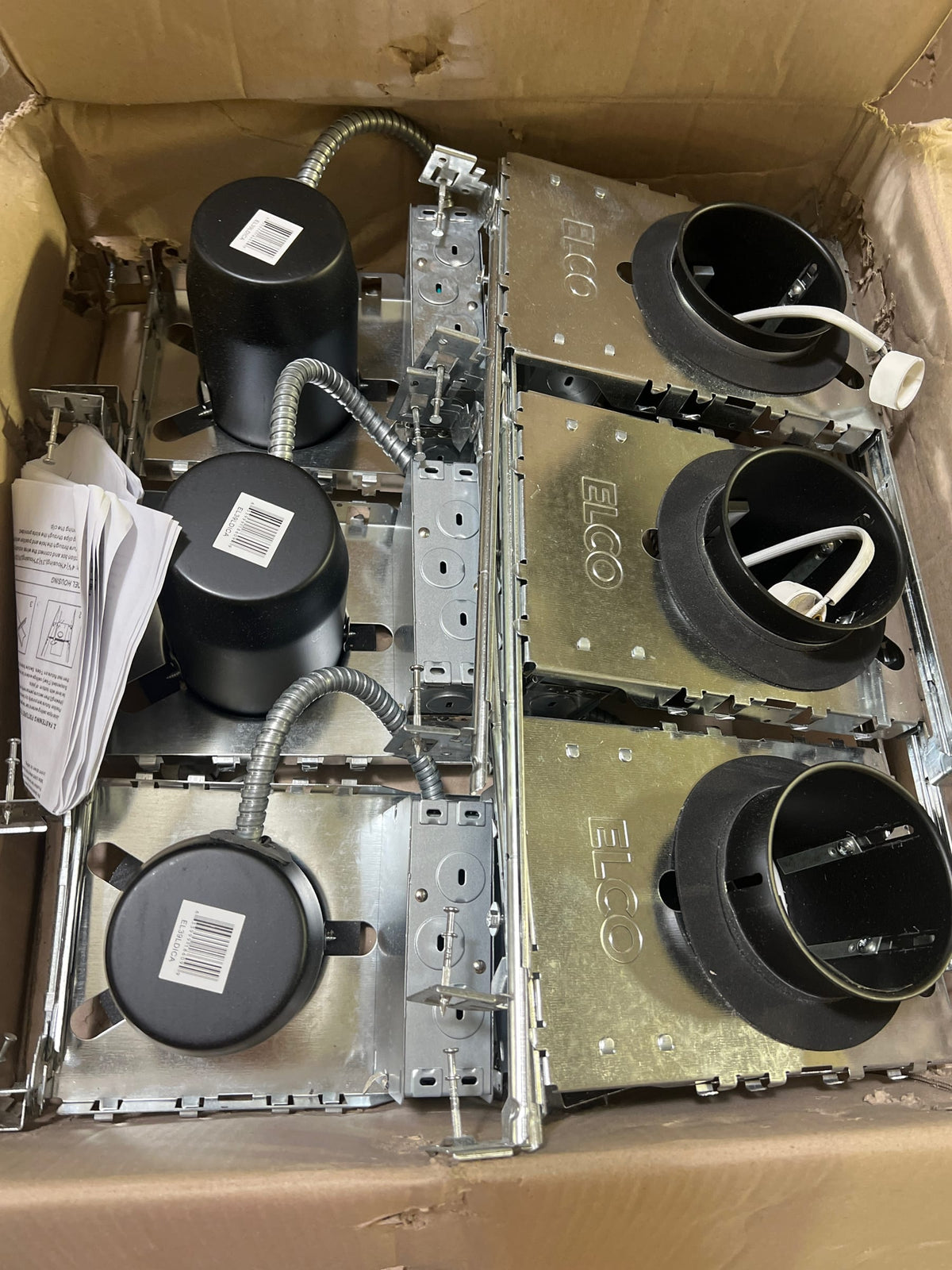 Elco EL39LDICA GU10 New Construction Recessed Housing for 3-1/2" Trims - Airtight 120 Volt - 6 pack