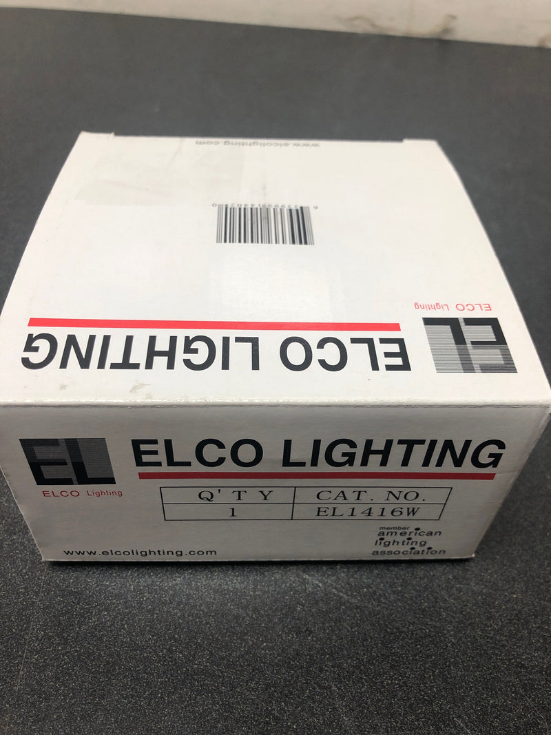 Elco EL1416W 4" Bi Pin Shower Trim with Round Drop Frosted Lens - White