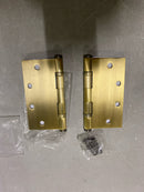 Emtek 9600 Brass Hinges (Pair) - Heavy Duty Ball Bearing - Square Corners - 5" x 5" - 964167 - French Antique (US7)