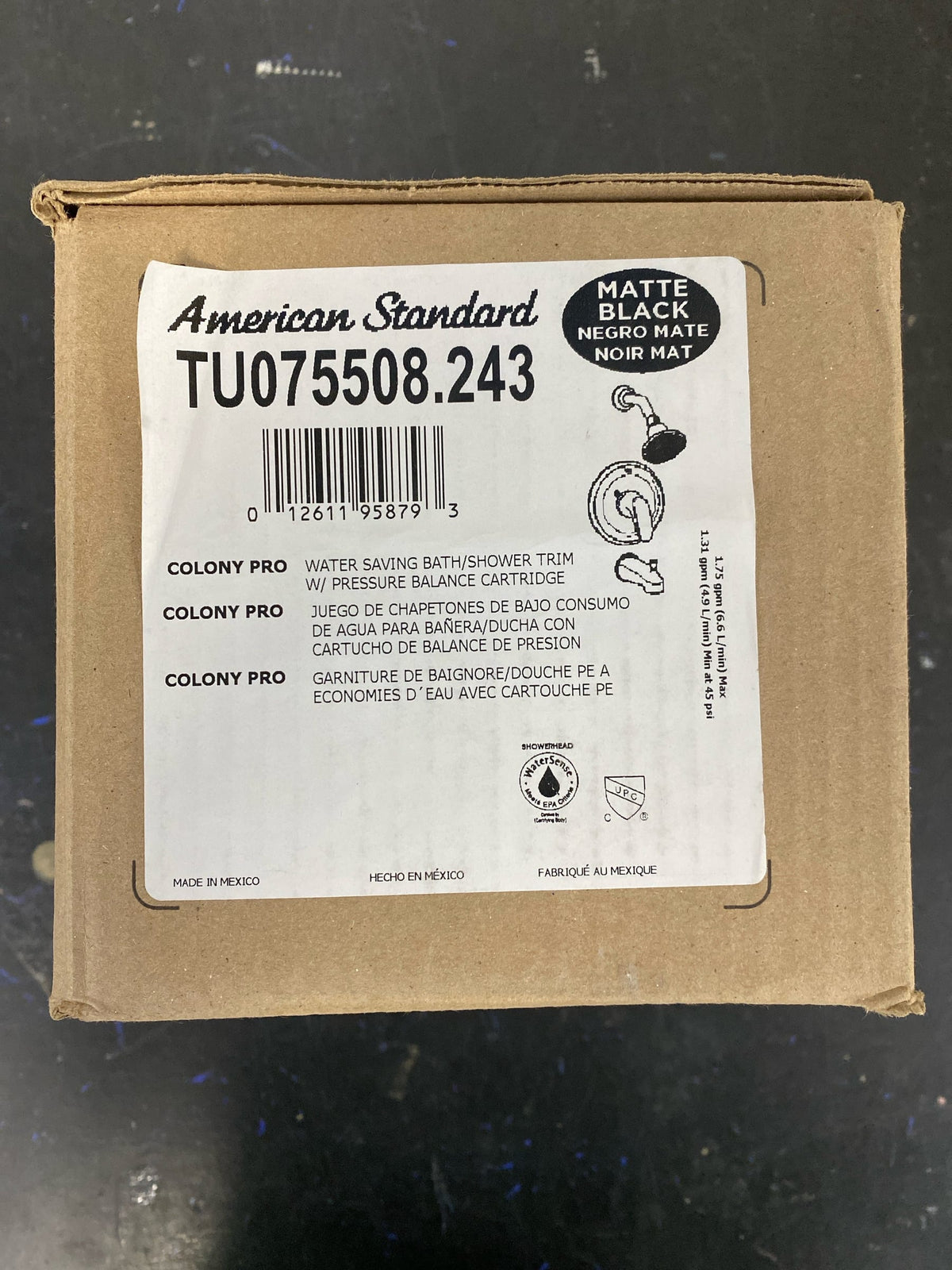 American standard TU075508.243 Colony PRO 1-Handle Water Saving Tub and Shower Trim Kit for Flash Valves in Matte Black (Valve Not Included)