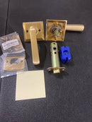 Emtek 510SIOUS4( RH)Sion Square Rosette Passage Door Lever Set from the Modern Brass Collection - Satin Brass