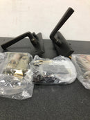 Emtek 5442MB 10 Inch Stretto Rectangular Single Cylinder Keyed Sideplate Entry Set from the Sandcast Bronze Collection - Medium Bronze