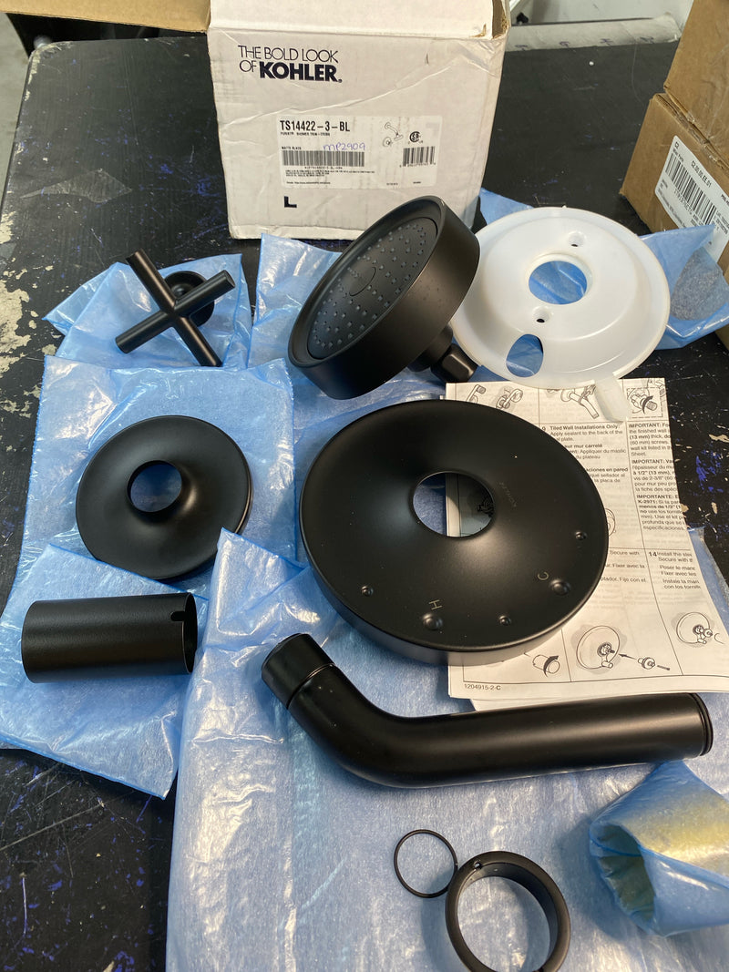 KOHLER Purist Rite-Temp shower trim with cross handle and 2.5 gpm showerhead