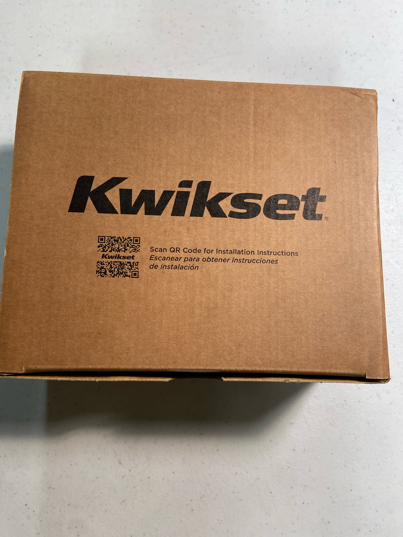 Kwikset 740HFLSQT-15SV1 Halifax Single Cylinder Keyed Entry Door Lever Set with Square Rose and SmartKey - Satin Nickel