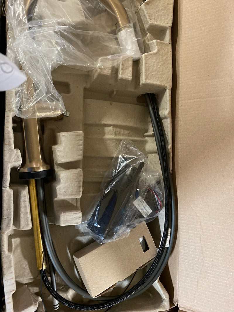 Brizo 64006LF-GLLHP-L Kintsu 1.8 GPM Single Hole Pull Down Kitchen Faucet with On/Off Touch Activation and Arc Spout - Less Handle - Lumicoat Luxe Gold