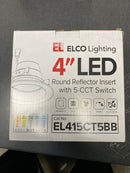 Elco EL415CT5BB 4" Integrated LED Reflector Recessed Trim - 8550 Lumens 5000 Kelvin - Black