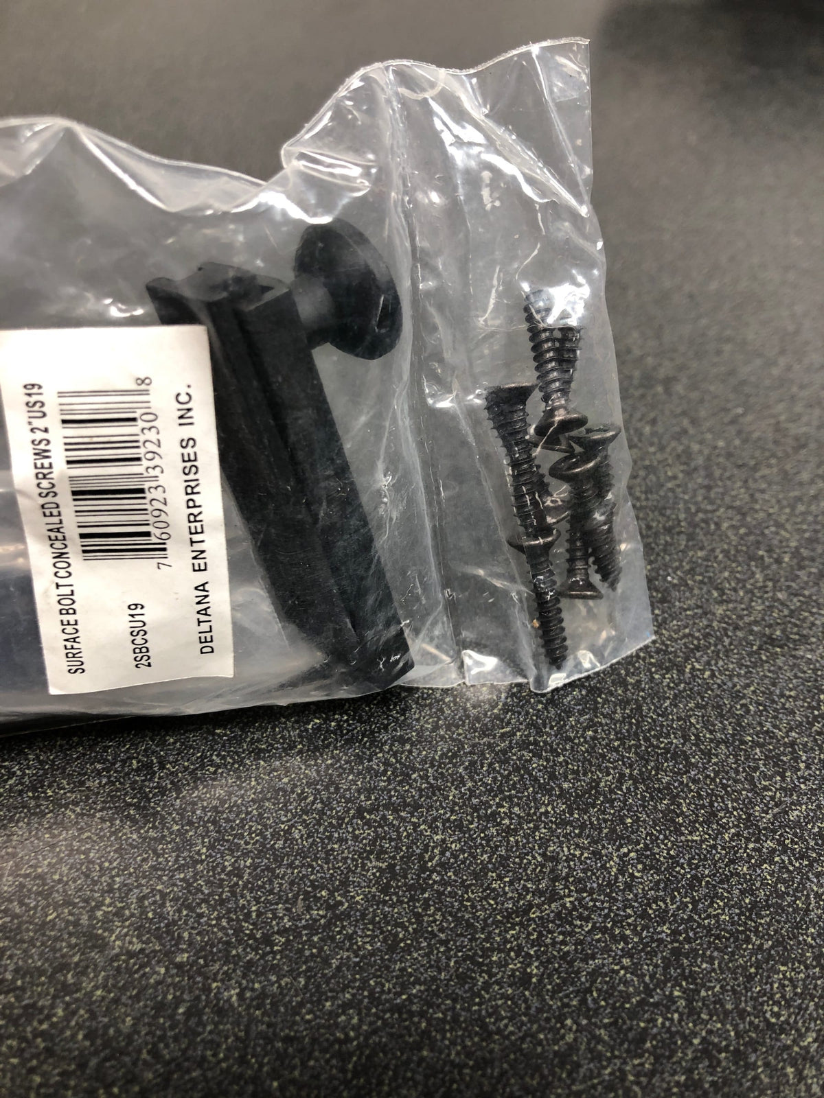 Deltana 2SBCS19 2" Concealed Screw Surface Bolt - Black