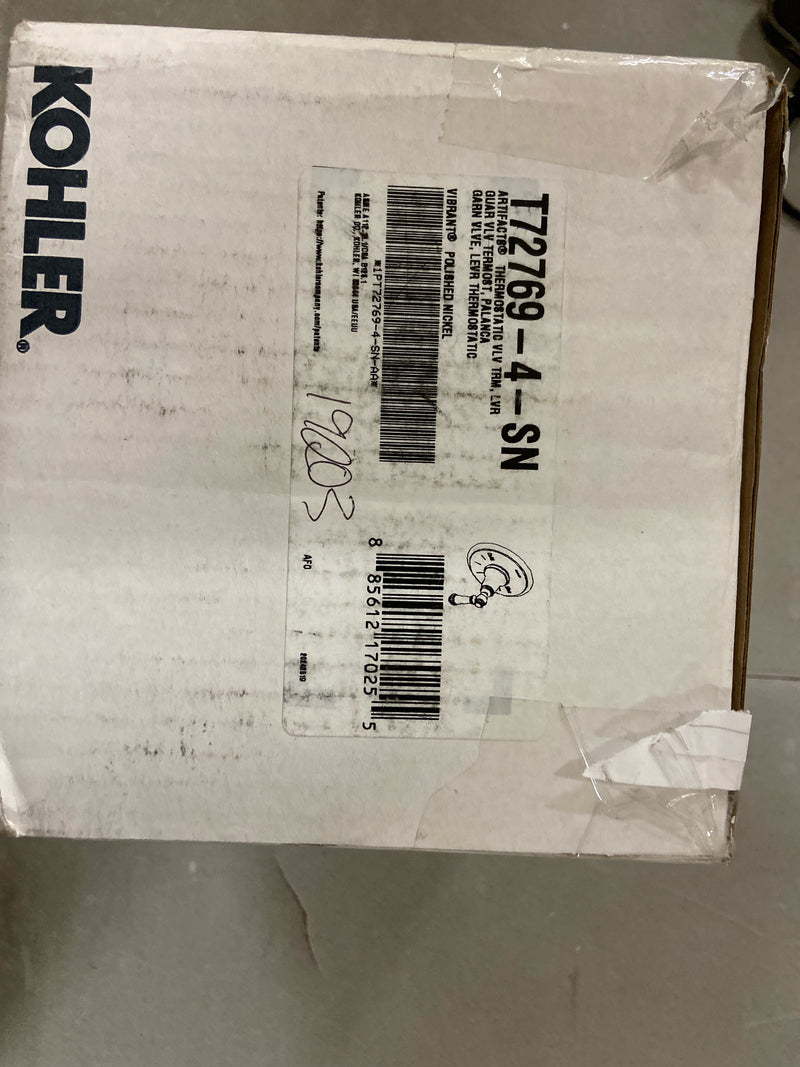 Kohler K-T72769-4-SN Artifacts Lever 1-Handle Thermostatic Valve Trim Kit in Vibrant Polished Nickel (Valve Not Included)