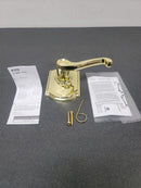 Schlage F170FLA605CAMRH Flair Right Handed Non-Turning One-Sided Dummy Door Lever Set with Decorative Camelot Trim - Polished Brass