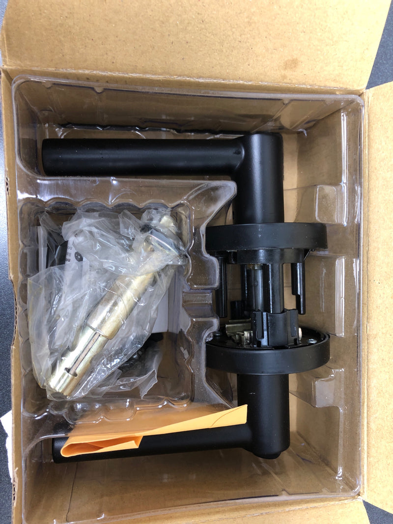 Kwikset 740MILRDT-514S Milan Single Cylinder Keyed Entry Door Lever Set with Round Rose and SmartKey - Matte Black