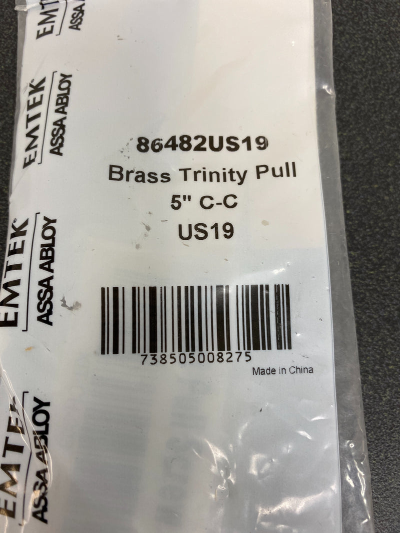 Emtek 86482US19 Trinity 5 Inch Center to Center Handle Cabinet Pull - Flat Black