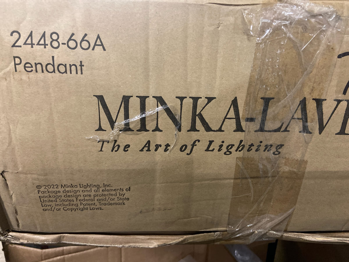 Minka Lavery 2448-66A Cascade 4 Light 32" Wide Pendant with White Linen - Coal