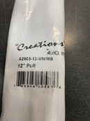 Alno A2903-12-MN/MB Vita Bella 12" Center to Center Modern Knurled Large Cabinet Bar Handle / Drawer Bar Pull with "L" Posts - Matte Nickel / Matte Black