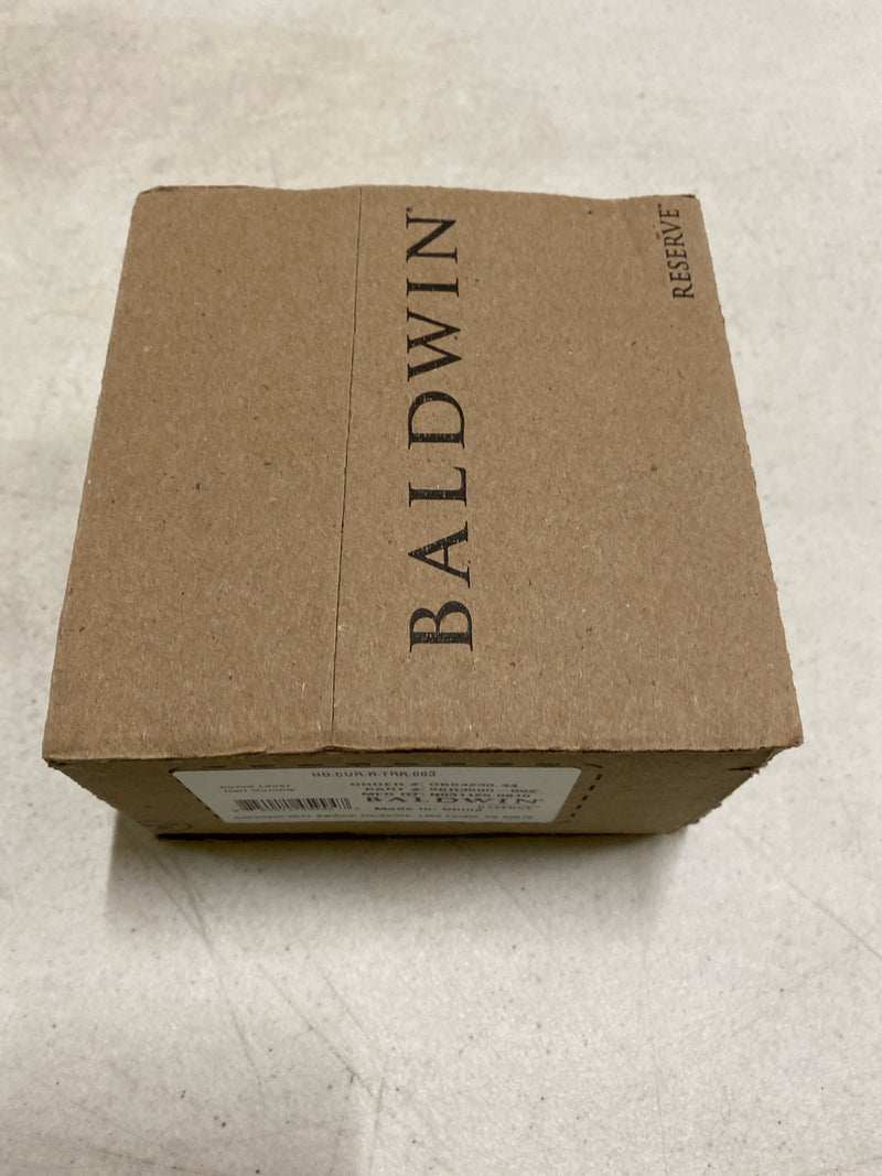 Baldwin HDCURRTRR003 Curve Non-Turning One-Sided Dummy Door Lever with Round Rose - Polished Brass