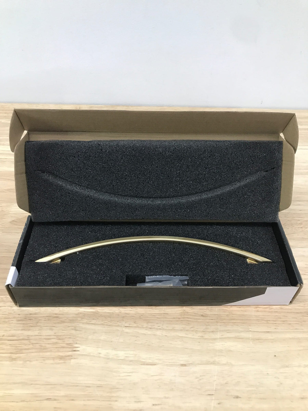 Alno A422-8-PB/NL Modern Slit Top 8" Center to Center Arch Bow Cabinet Handle / Drawer Pull - Unlacquered Brass
