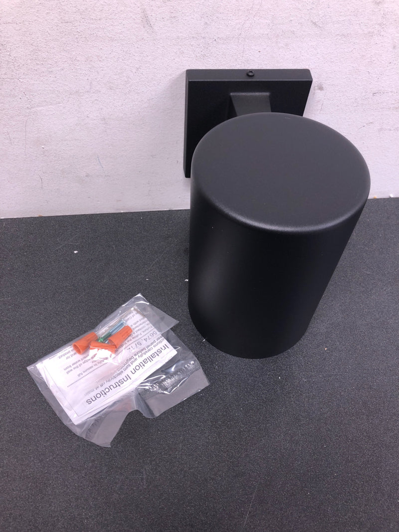 Progress Lighting P5674-31 Cylinder 1 Light Outdoor Wall Sconce with Metal Cylinder Shade - 7" Tall - Black