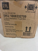 Hampton bay 25227 Mullins 6.75 in. 1-Light Honey Gold Mini Pendant Hanging Light, Kitchen Pendant Lighting