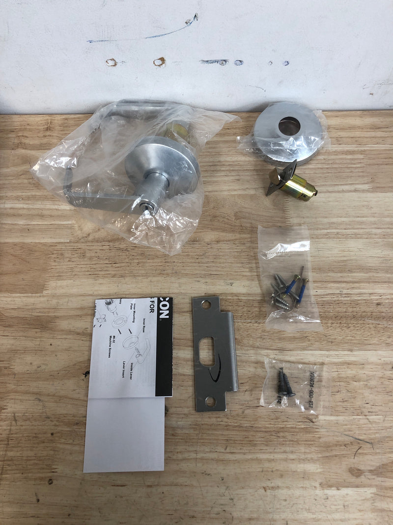 Falcon B301S D 626 B Series Grade 2 Medium Duty Cylindrical Chasis Non-Handed Lock, Privacy Function, Keyless Cylinder, Dane Lever, Satin Chrome Finish