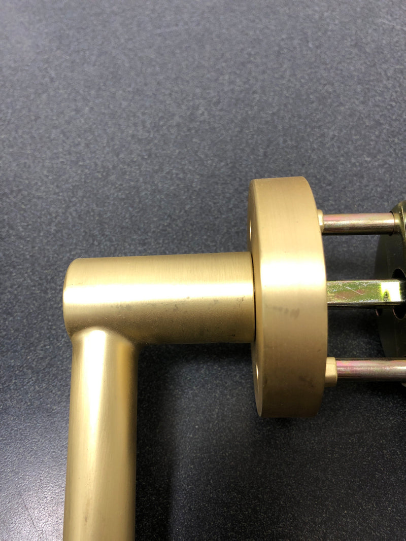 Miseno MLK3012SB Elkton Round Rod Privacy Door Lever Set - Satin Brass