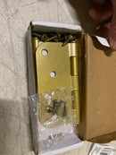 Emtek 91034US4 4" x 4" Plain Bearing 5/8" Radius Corners Mortise Hinge - Pair - Satin Brass
