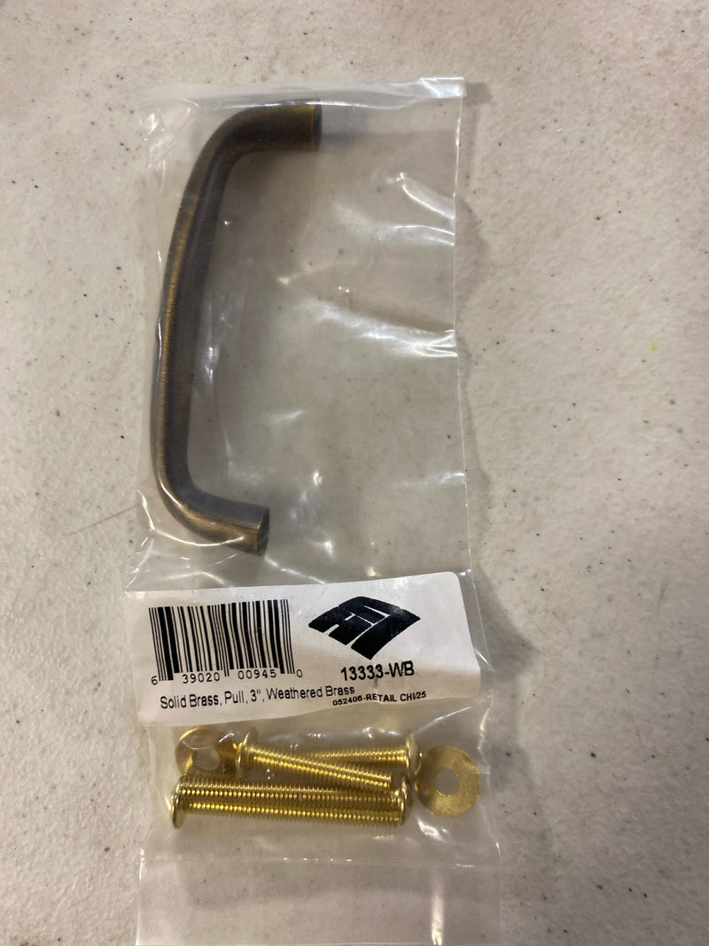 Century 13333 Plymouth 3" Center To Center Handle Cabinet Pull - Brass