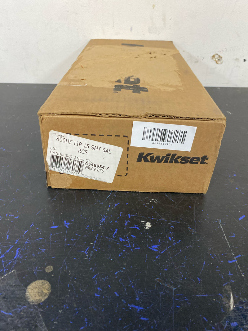 Kwikset 800HELIP-15S.STRKP Hawthorne Sectional Single Cylinder Keyed Entry Exterior Pack Handleset with SmartKey - Satin Nickel