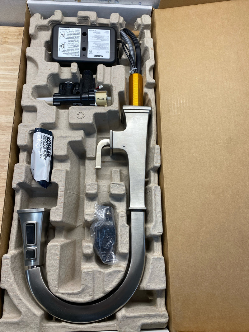 Kohler K-23832-VS Riff Touchless Pull-Down Kitchen Sink Faucet with Three-Function Sprayhead - Vibrant Stainless