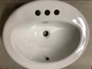 PROFLO PF20174WH Rockaway 20-1/2" Oval Vitreous China Drop In Bathroom Sink with Overflow and 3 Faucet Holes at 4" Centers - White